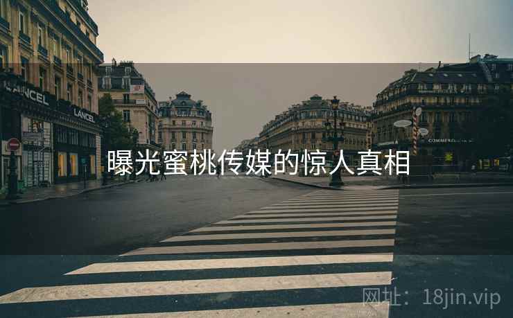 曝光蜜桃传媒的惊人真相