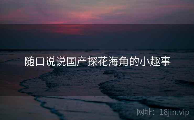 随口说说国产探花海角的小趣事