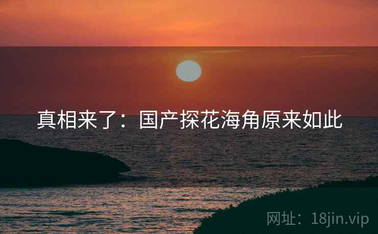 真相来了：国产探花海角原来如此